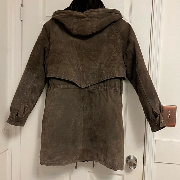 Premier Vintage Women's Suede Leather Utility Jacket in Brown - Picture 3 of 11